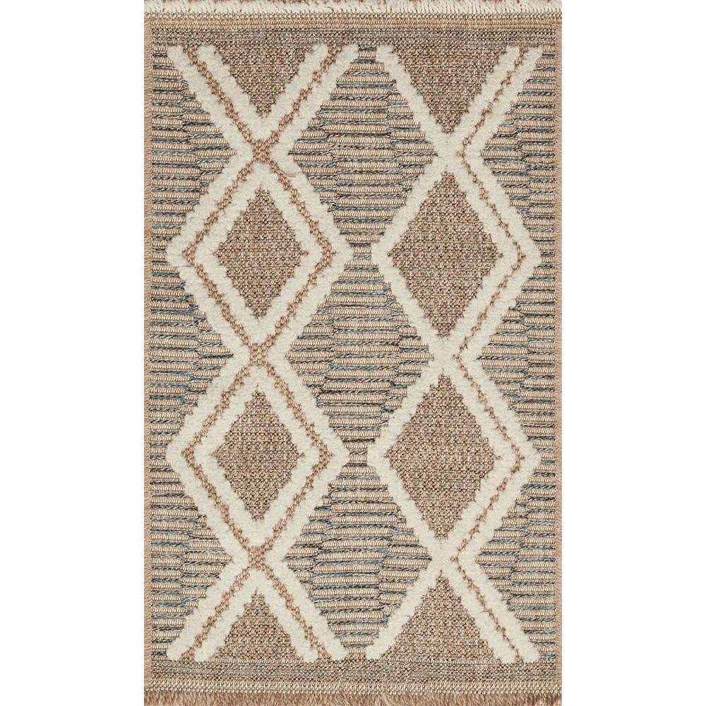 Jardindeco - Tapis intérieur extérieur aspect jute bleu Tijuana 9048 290 x 200 cm - Image 3