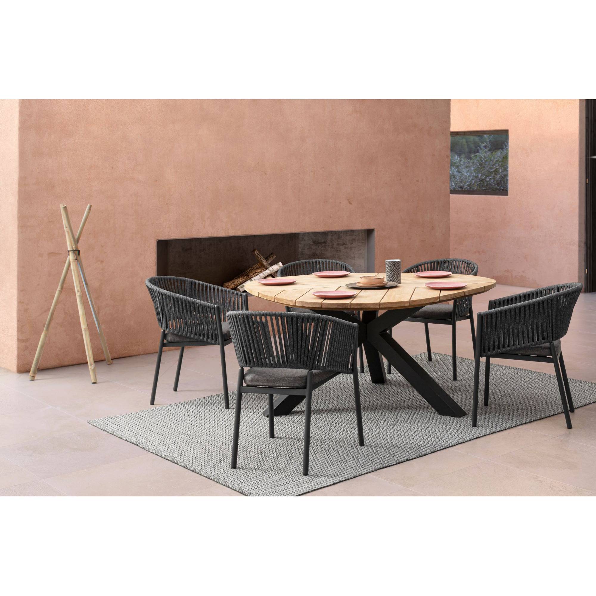 Autre - Fauteuils de jardin en métal et polypropylène (lot de 4) - CANNES - Image 3