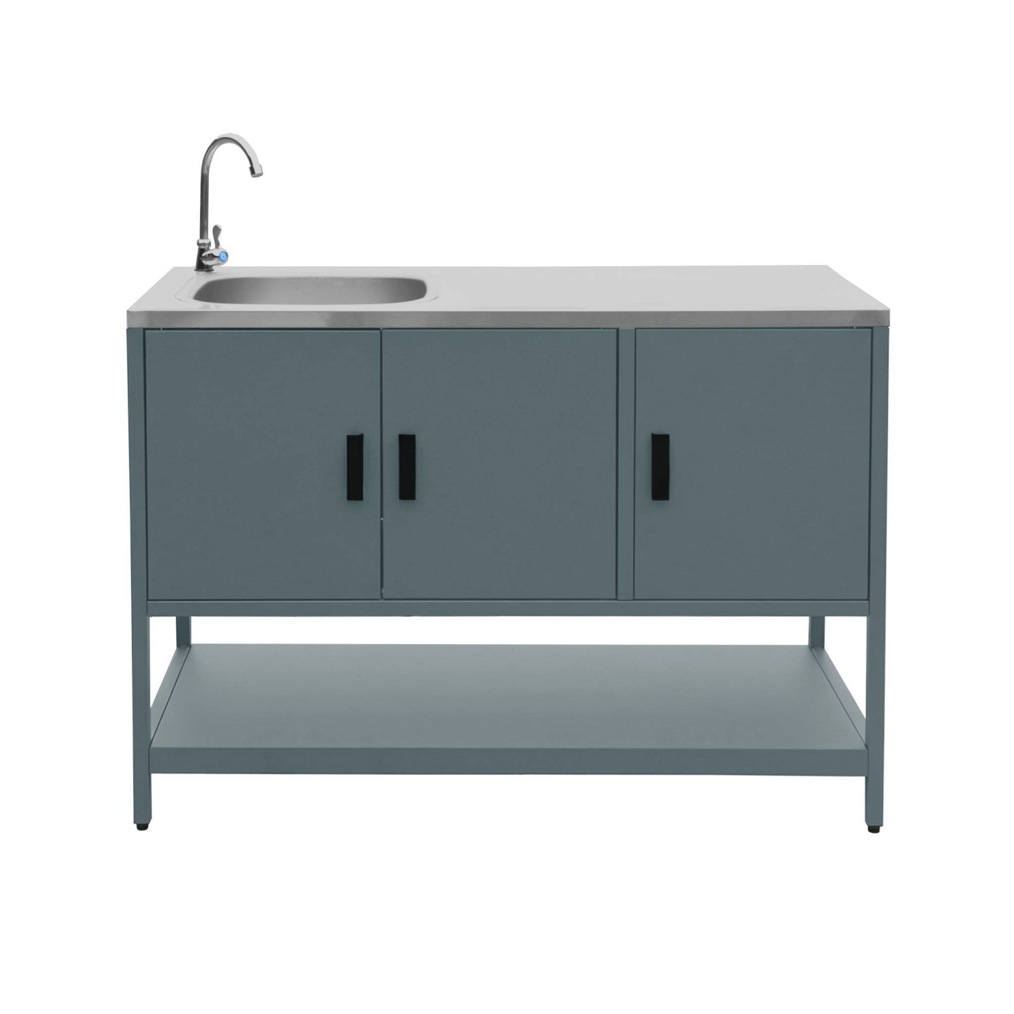 sweeek - Cuisine extérieure 3 modules acier inoxydable bleu gris | sweeek - Image 3