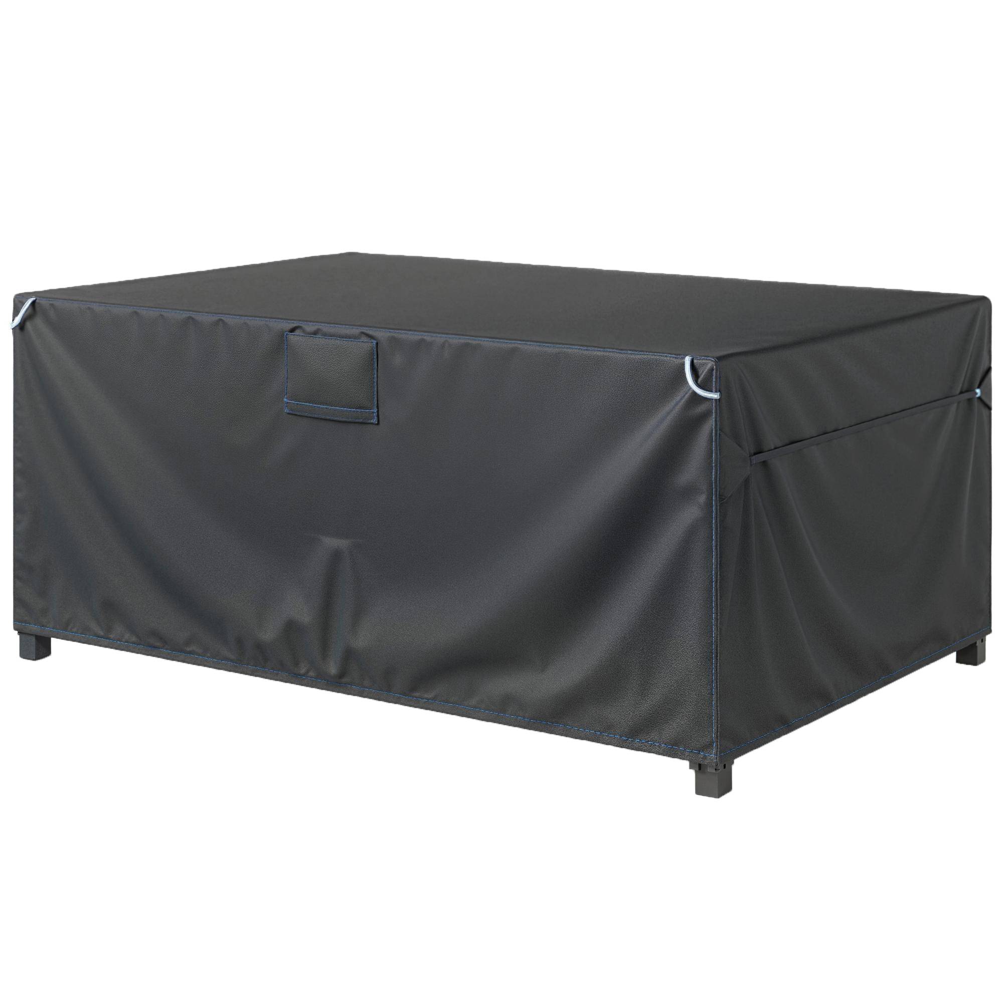 Housse Salon de Jardin Extérieure Imperméable 420D Tissu Oxford, avec Évent et Sac de Rangement, 180x120x74cm, Noir - Image 2