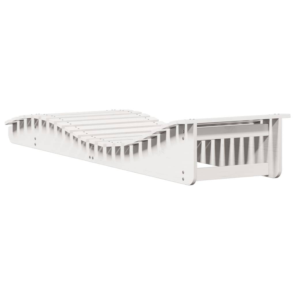 Maison Chic - 2 pcs Chaises longue | Transat | Bain de soleils blanc 205x60x31,5cm bois massif de pin - Image 7