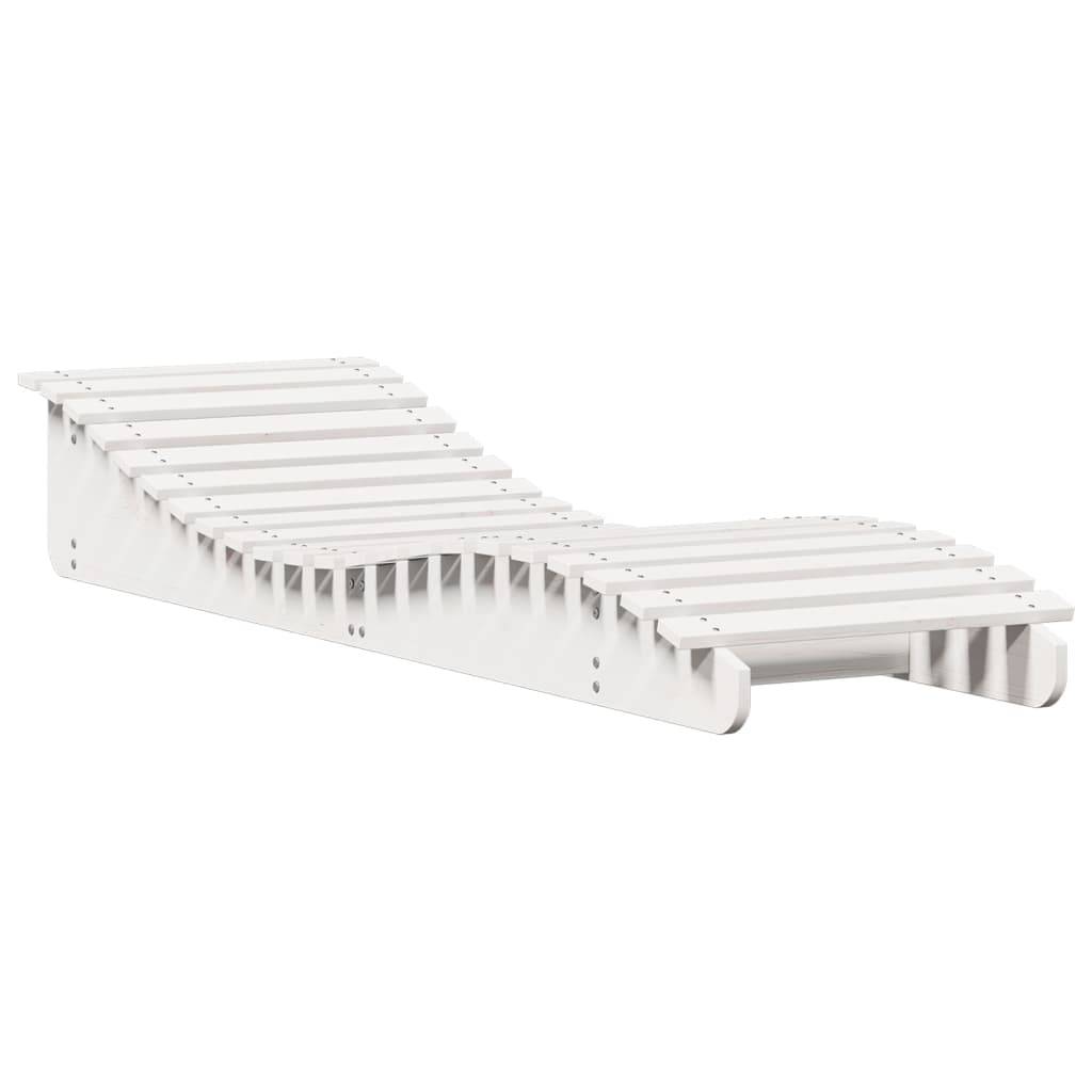 Maison Chic - 2 pcs Chaises longue | Transat | Bain de soleils blanc 205x60x31,5cm bois massif de pin - Image 4