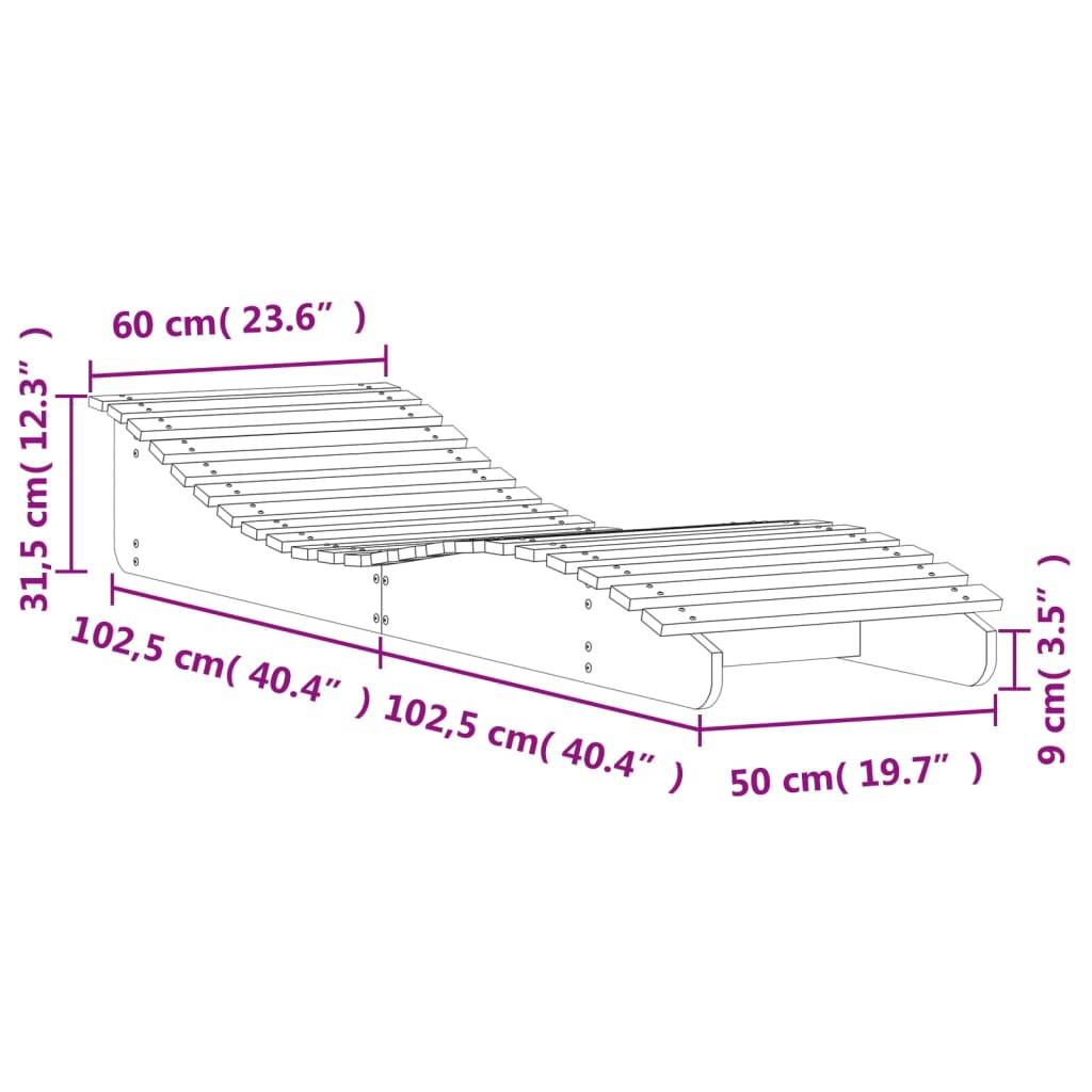 Maison Chic - 2 pcs Chaises longue | Transat | Bain de soleils blanc 205x60x31,5cm bois massif de pin - Image 10