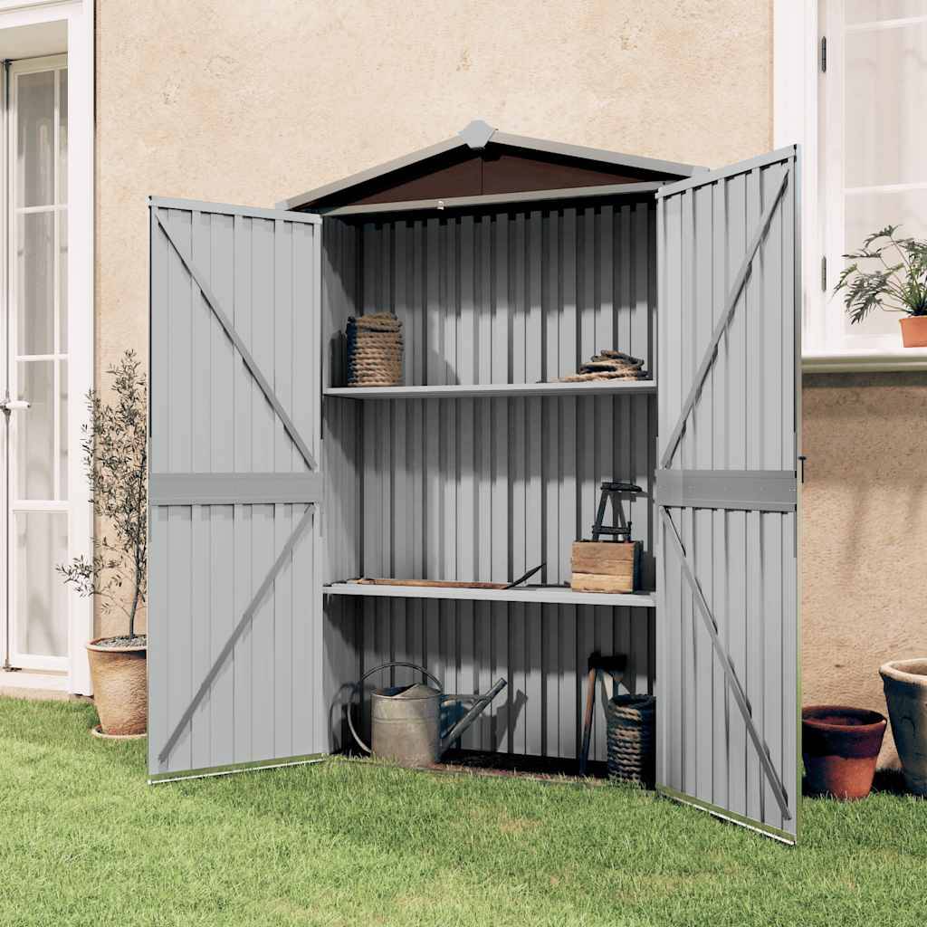 PANGIVO - Abri de jardin avec double porte - Acier galvanisé marron - 116x45x175 cm - Surface au sol 0,52m² - PANGIVO - Image 2