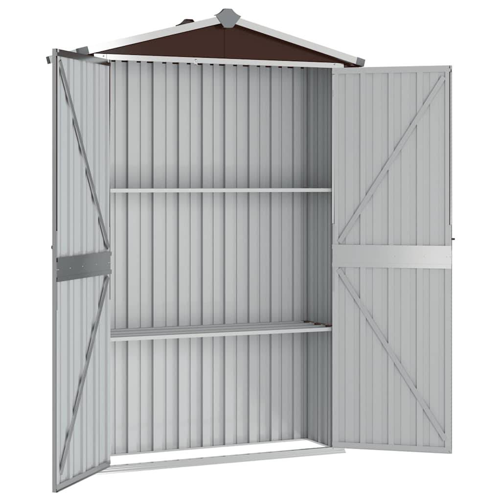 PANGIVO - Abri de jardin avec double porte - Acier galvanisé marron - 116x45x175 cm - Surface au sol 0,52m² - PANGIVO - Image 4