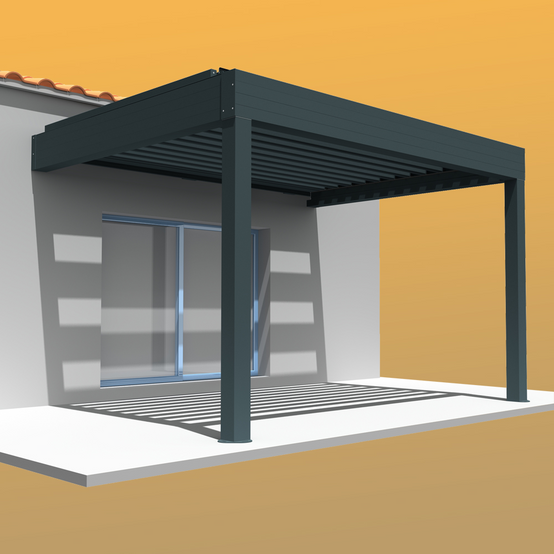Intersun - Pergola Bioclimatique SPINELLE 4,50x6,037 M Verins à Télécommande (Gris Anthracite) - INTERSUN - Image 1