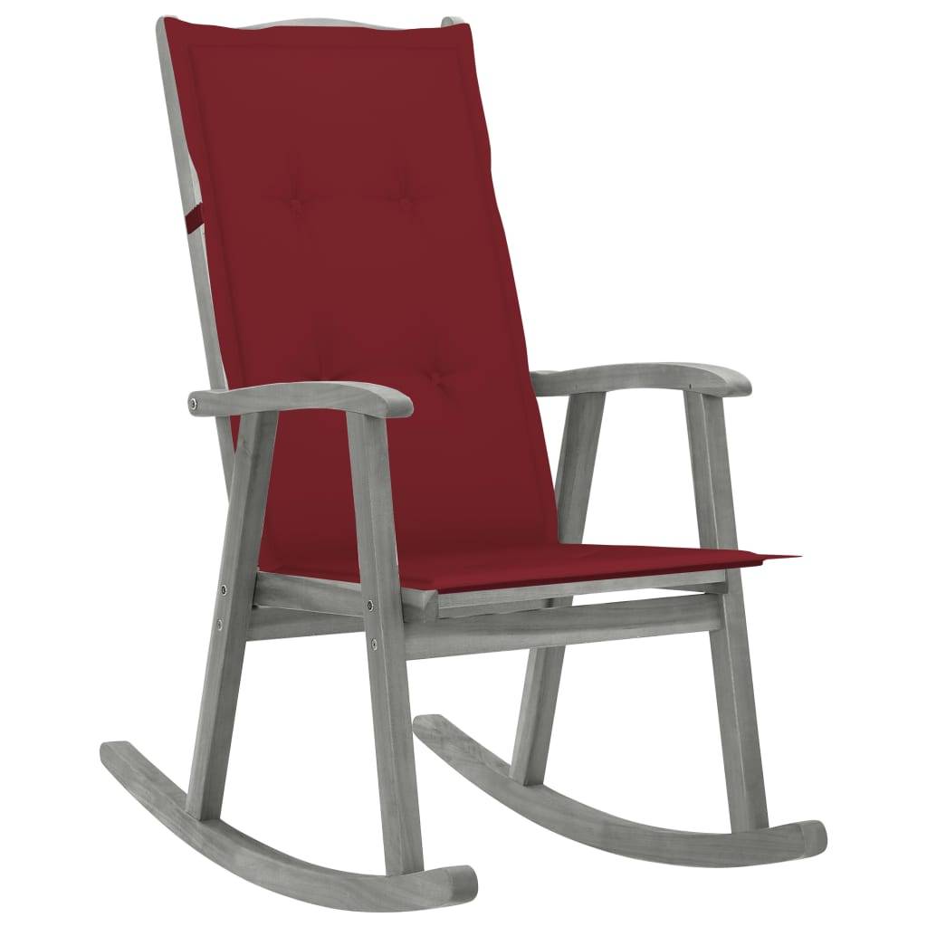 Vidaxl - Chaise à bascule avec coussins Gris Bois d'acacia massif vidaXL 3064218 - Image 1