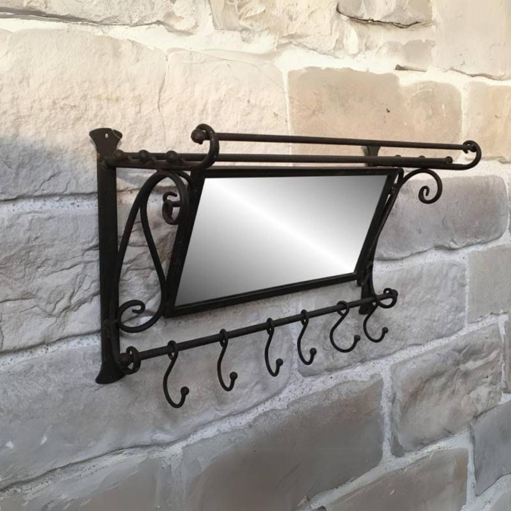 Miroir mural en métal marron 59 x 30 x 21 cm Chemin de campagne - Image 4