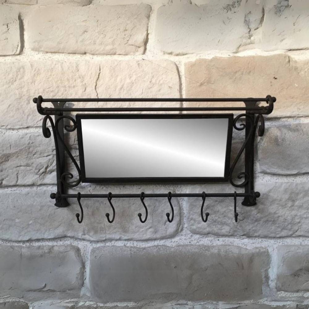 Miroir mural en métal marron 59 x 30 x 21 cm Chemin de campagne - Image 2