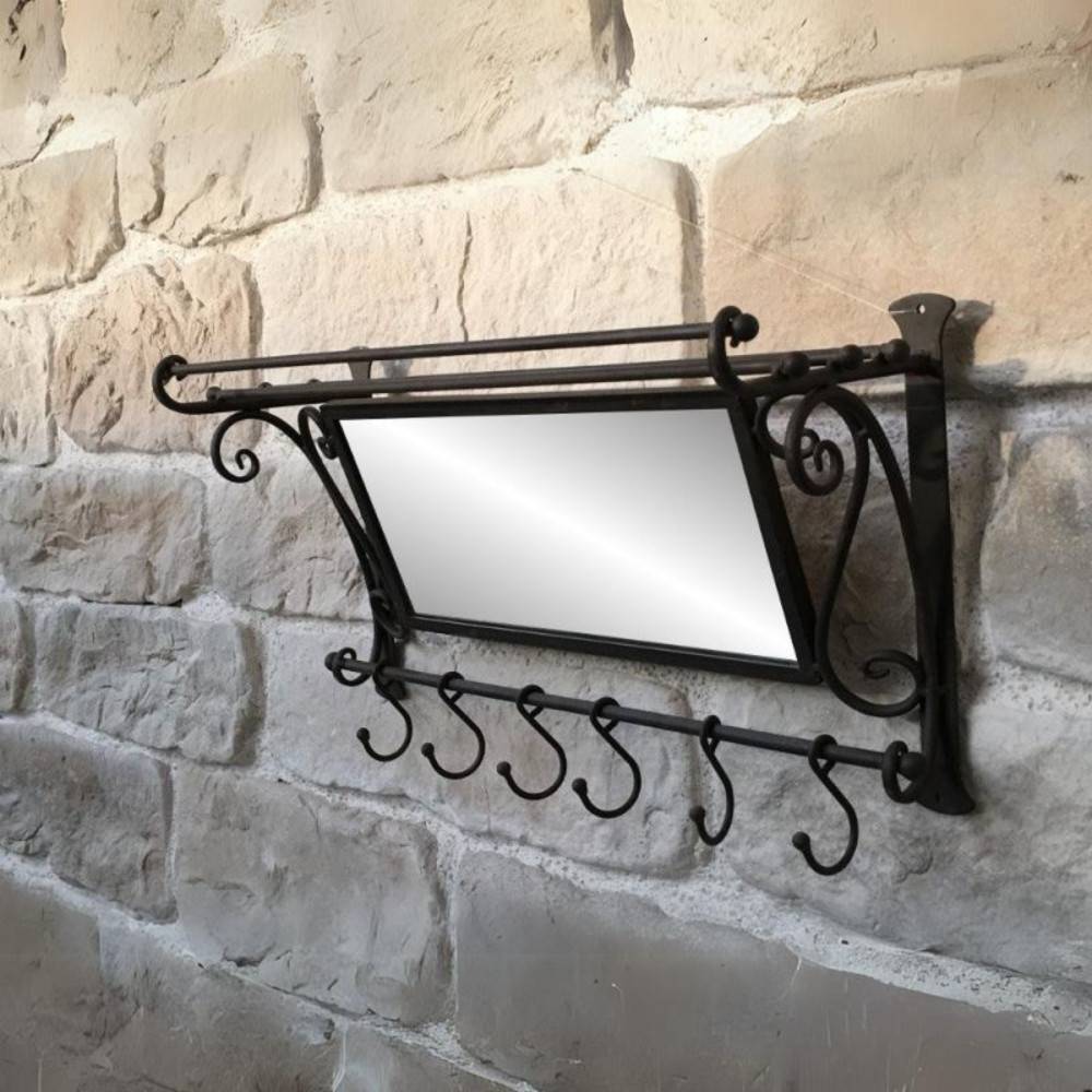Miroir mural en métal marron 59 x 30 x 21 cm Chemin de campagne - Image 3