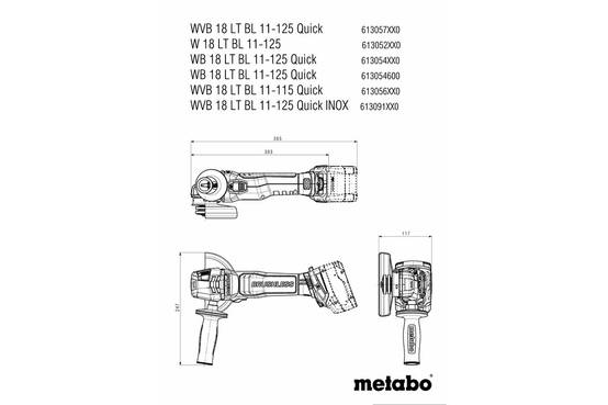 Metabo - Meuleuse 125 mm 18 V sans fil WVB 18 LT BL 11-125 Quick Inox Pick+Mix - sans batterie - Image 5