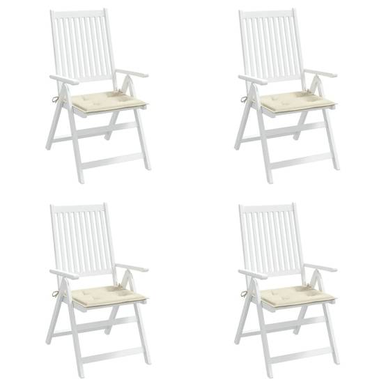 Coussins de chaise jardin lot de 4 crème 50x50x3cm tissu oxford P147 - Image 4