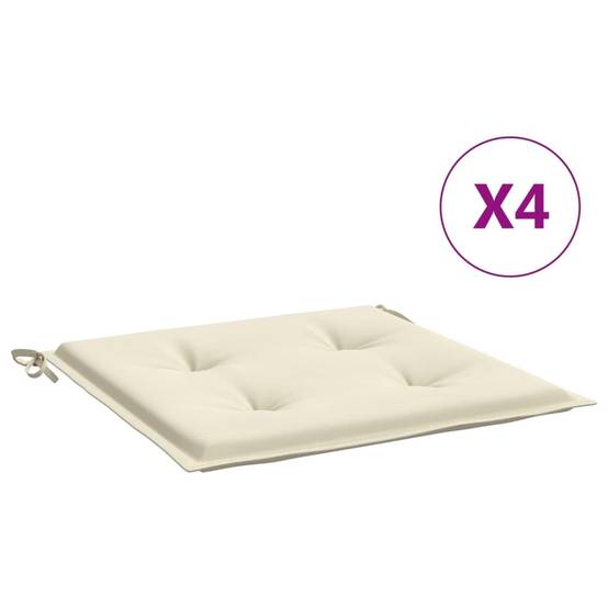 Coussins de chaise jardin lot de 4 crème 50x50x3cm tissu oxford P147 - Image 1