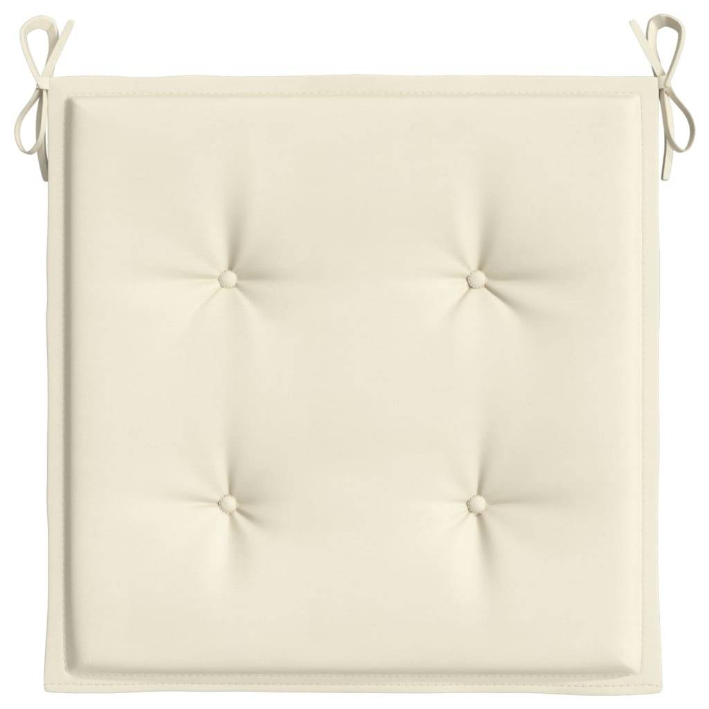 Coussins de chaise jardin lot de 4 crème 50x50x3cm tissu oxford P147 - Image 6