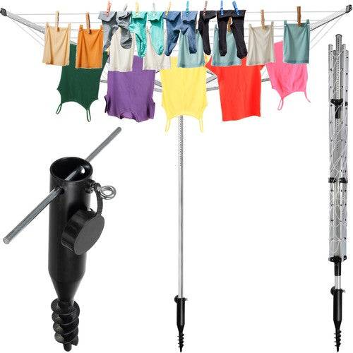 Importdistrib - Etendoir séchoir a linge parapluie 50M pliable + ancrage IMPORTDISTRIB - Image 1