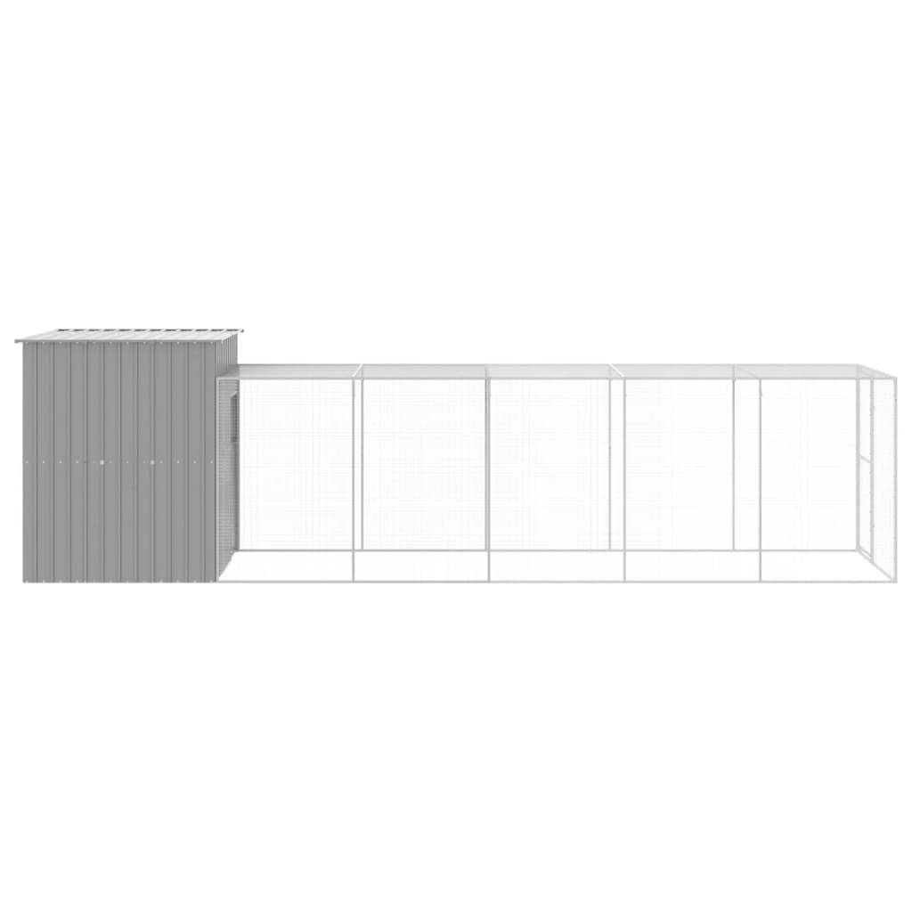 Poulailler XXL avec enclos acier galvanisé pour élevage jardin gris clair – ComfortXL Outdoor Living - Image 4