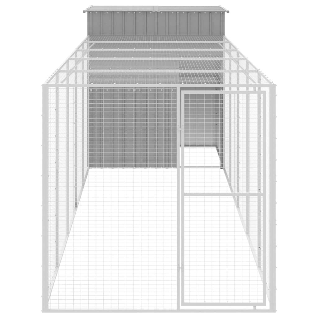 Poulailler XXL avec enclos acier galvanisé pour élevage jardin gris clair – ComfortXL Outdoor Living - Image 3