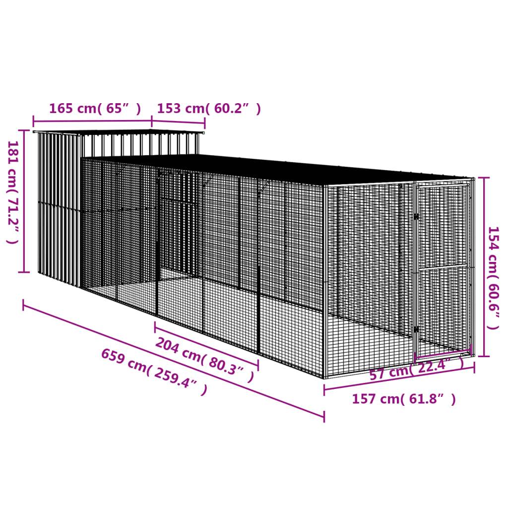 Poulailler XXL avec enclos acier galvanisé pour élevage jardin gris clair – ComfortXL Outdoor Living - Image 8