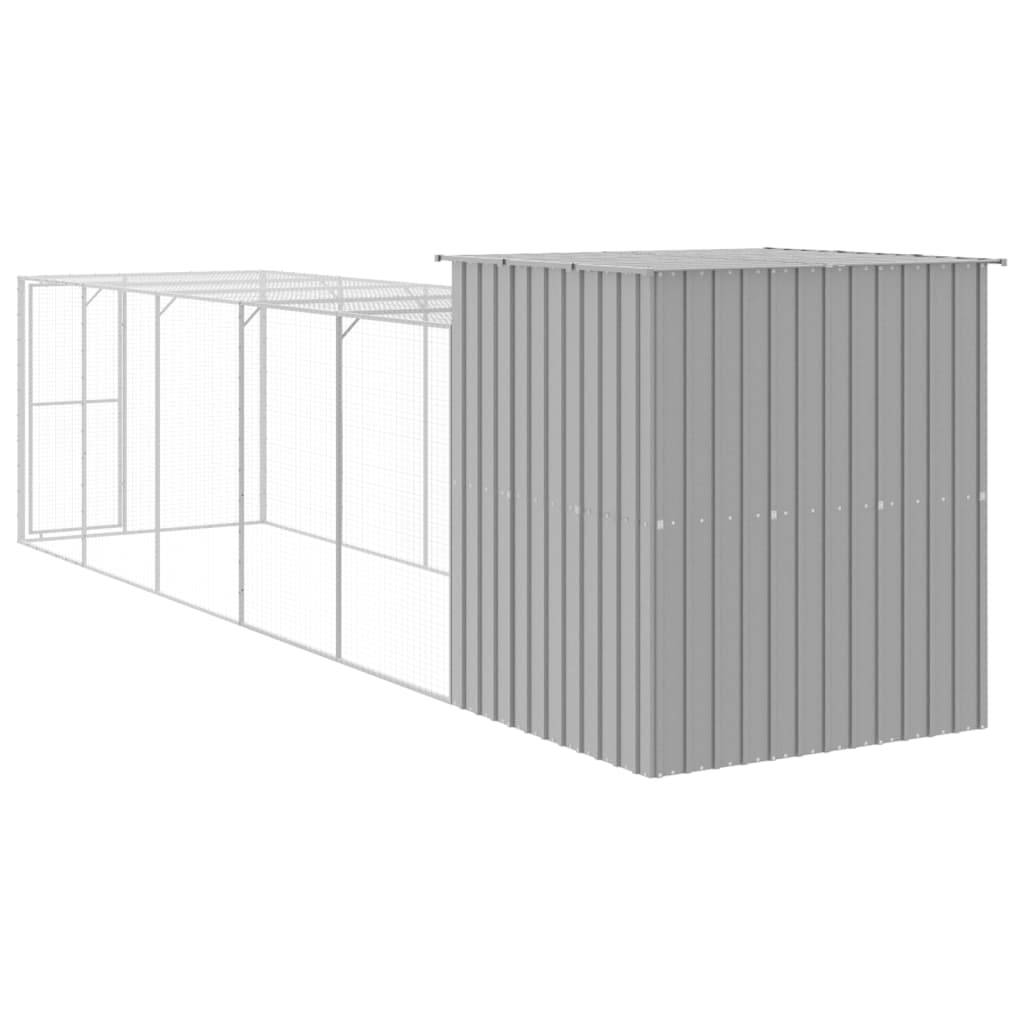 Poulailler XXL avec enclos acier galvanisé pour élevage jardin gris clair – ComfortXL Outdoor Living - Image 5