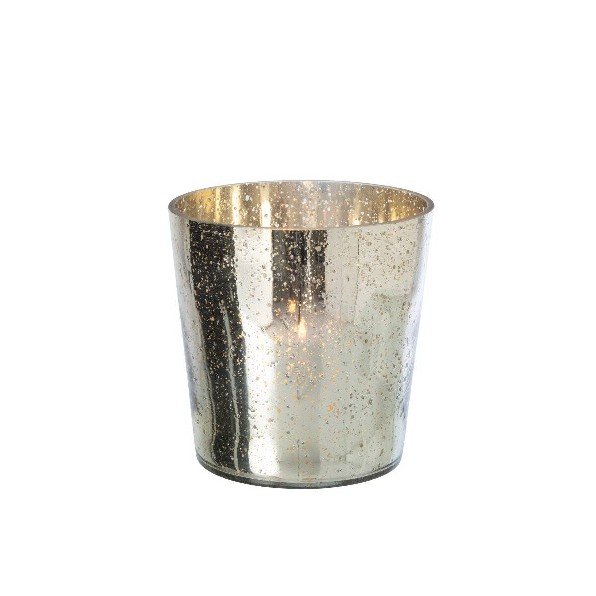 J-Line - Photophore Design en Verre "Ember" 22cm Argent - Image 2