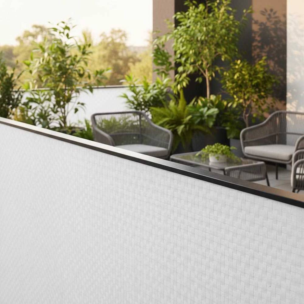 Rattan Art - Brise-vue en résine tressée pour balcon et clôture coloris blanc 0.9 x 5 m - Image 2