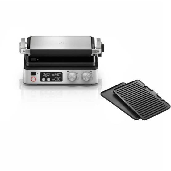Braun - Grill multifonctions - BRAUN - Multi Grill 7 - 2000 W - 3 positions de chauffe - Noir/Acier - Image 1
