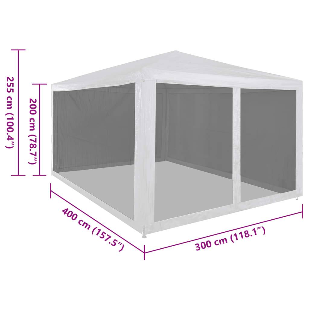 ComfortXL - Tente de Jardin Anti-Insectes Acier avec 4 Parois Moustiquaire pour Fête Blanc 4x3 m – ComfortXL Outdoor Living - Image 6