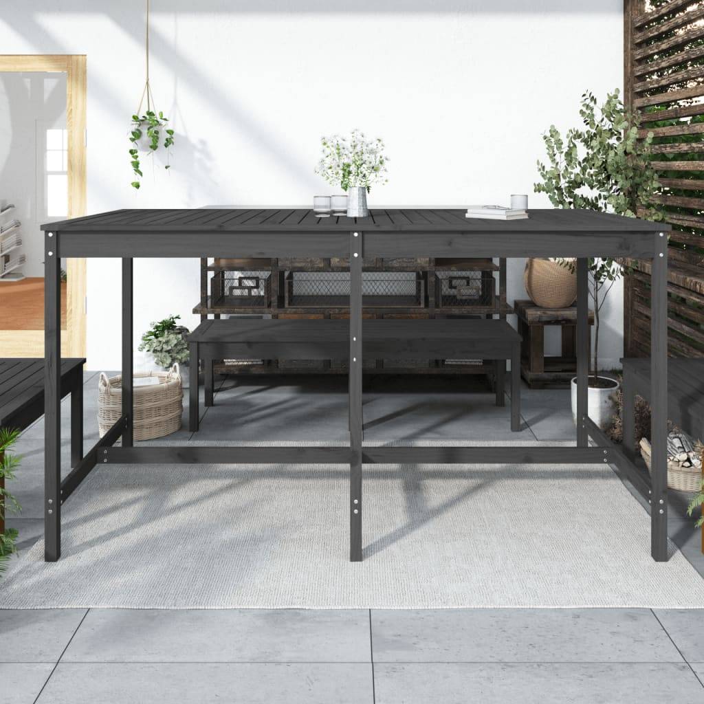 PANGIVO - Table de jardin bois massif pin gris 203,5 x 90 x 110 cm - PANGIVO - Image 3