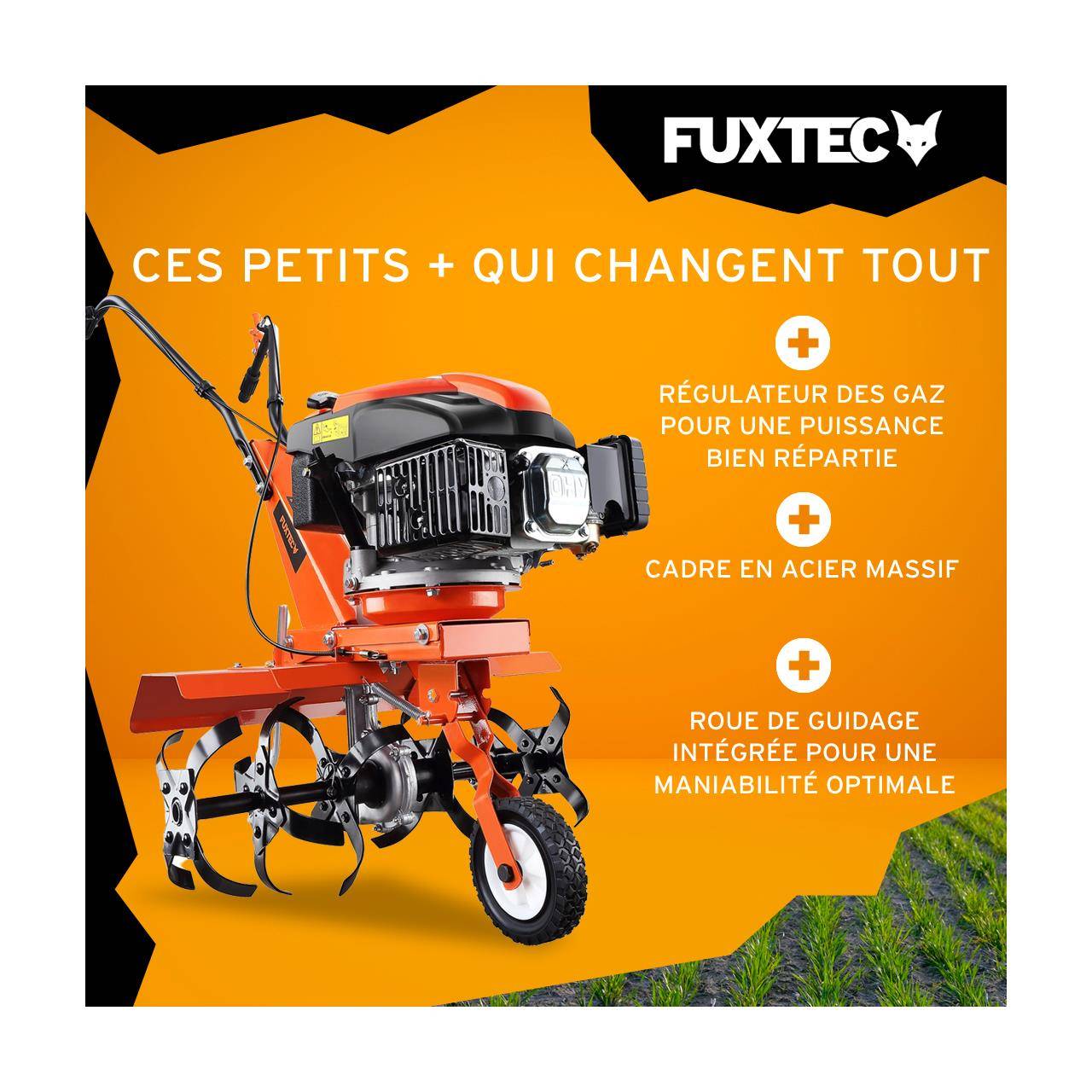 FUXTEC - Motoculteur thermique - FUXTEC FX-AF1139 - 139cm3 motobineuse set largeur 36 - 66cm max - Image 3
