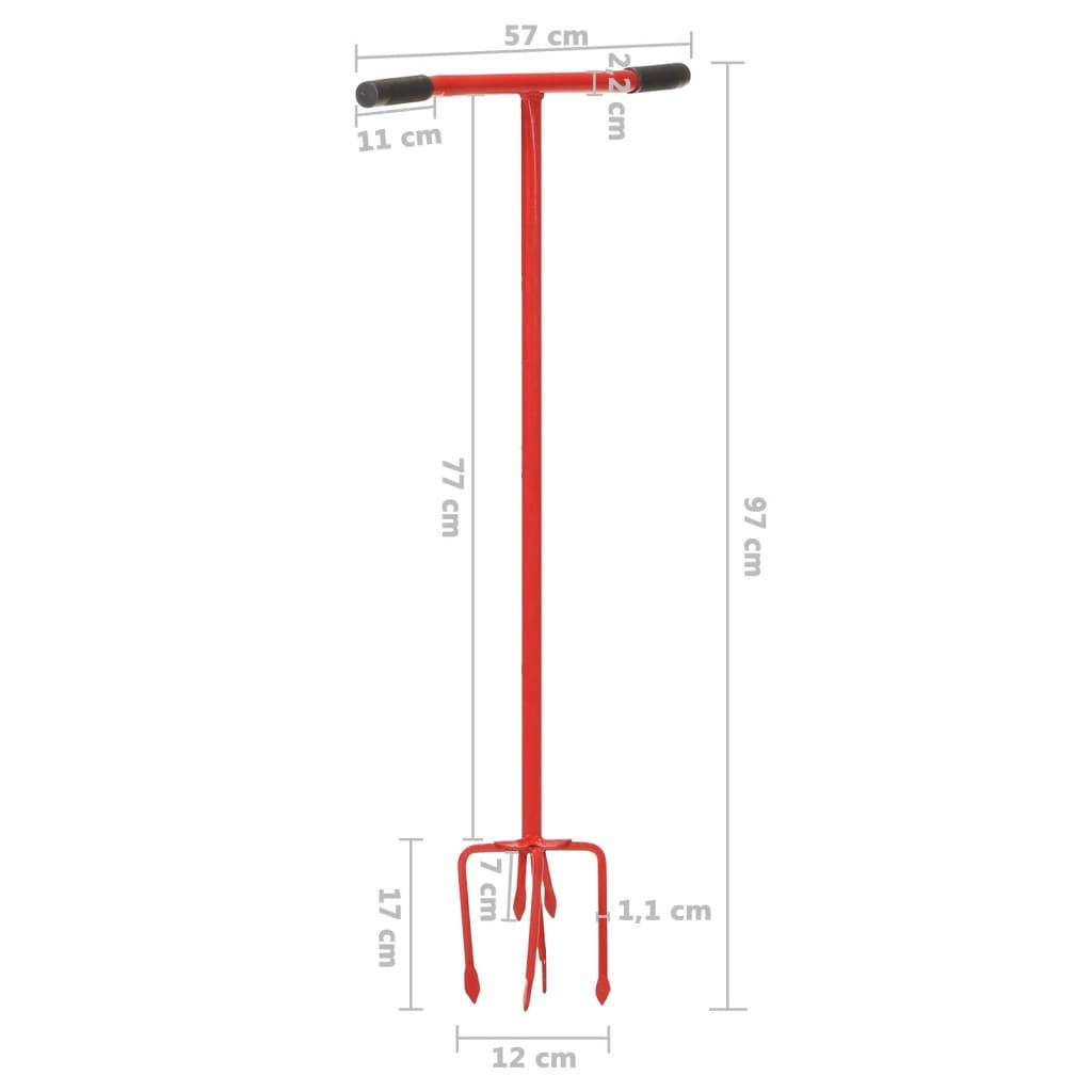 PANGIVO - Griffe de jardin acier rouge 97 x 57 x 17 cm - PANGIVO - Image 7