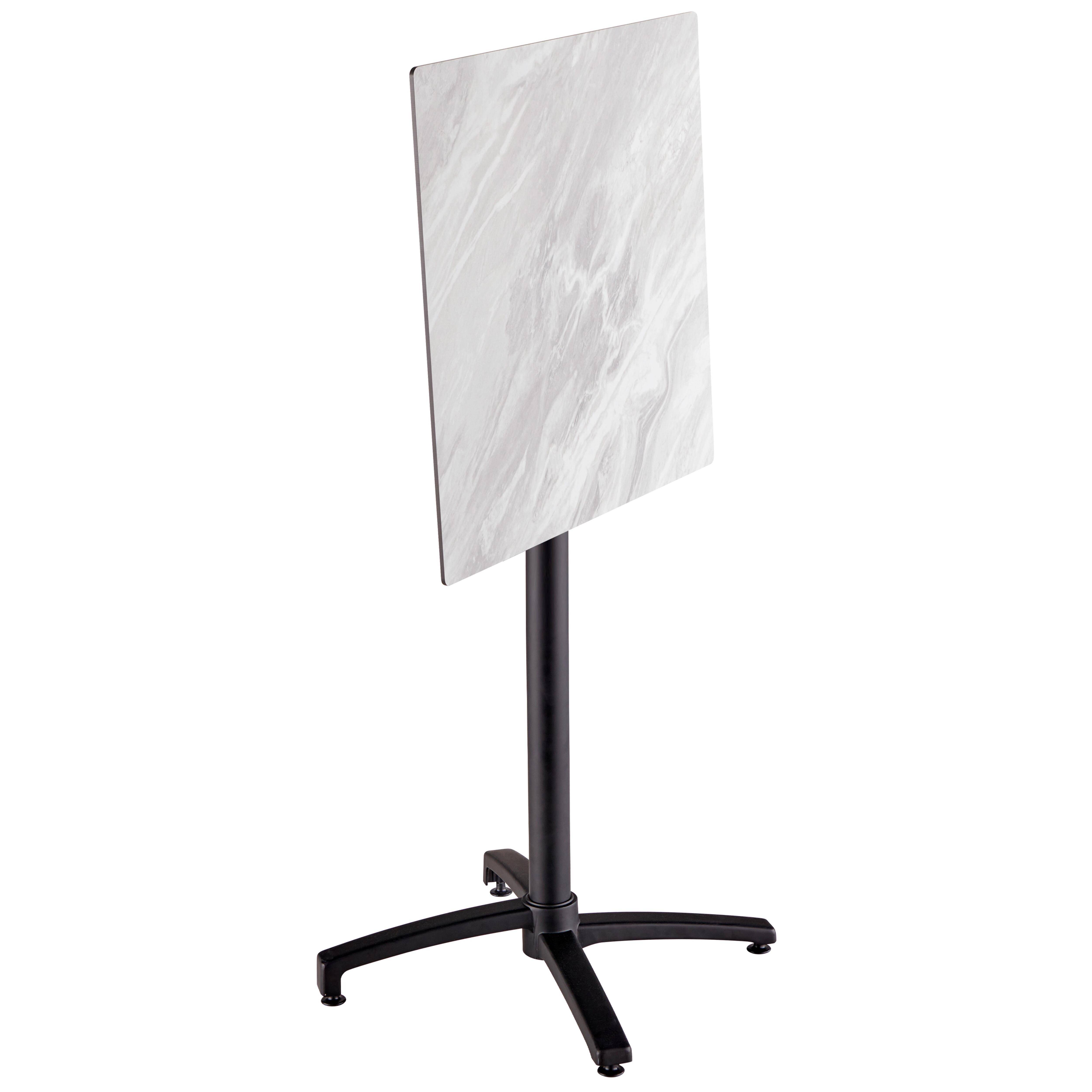 Oviala - Table haute de terrasse 60x60 cm inclinable stratifié marbre Opéra - Oviala - Image 2