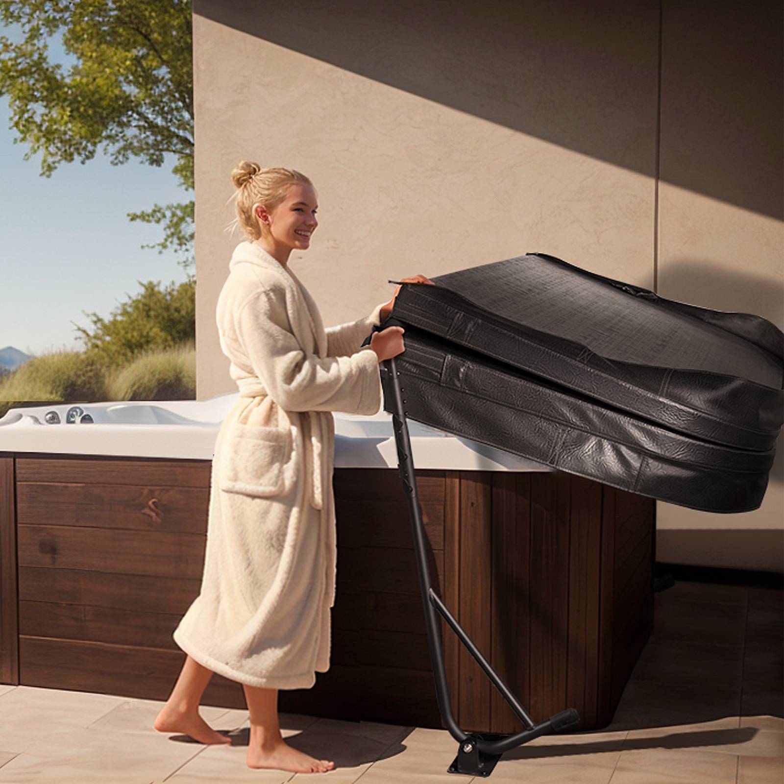 Vevor - Lève-couverture spa en aluminium anti-rouille, hauteur réglable 80-105 cm, largeur 145-235 cm - Image 8
