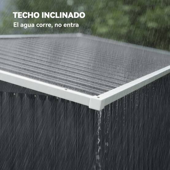 Remise de jardin extérieure 2,7 m² 234x132x185 cm triple porte serrure fentes ventilation gris - Image 8