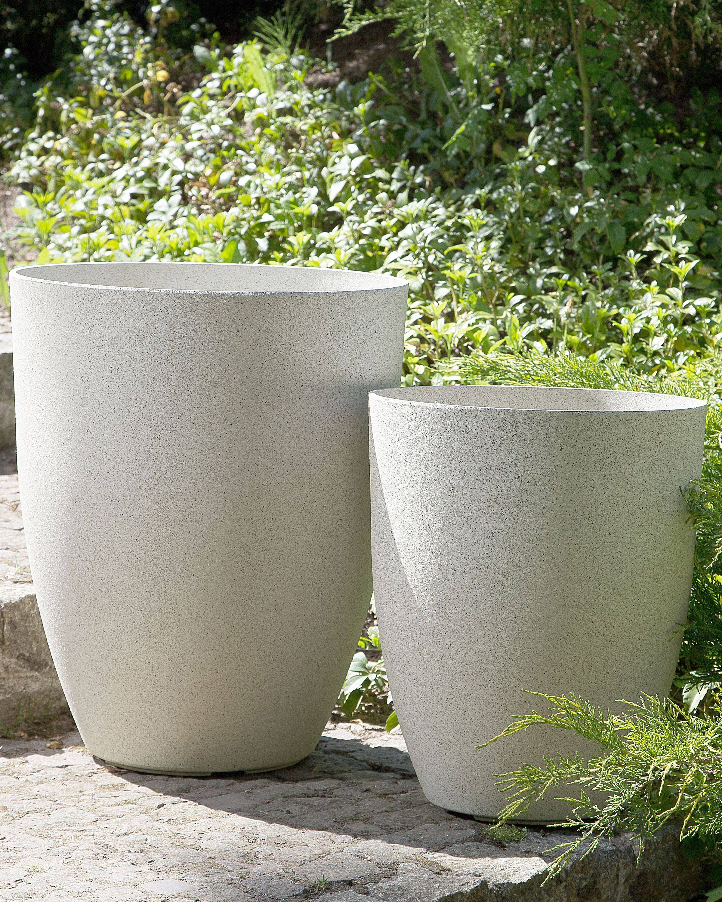 Beliani - Cache-pot d'extérieur Fibre d'argile Blanc cassé CROTON - 43x43x52- Beliani - Image 1