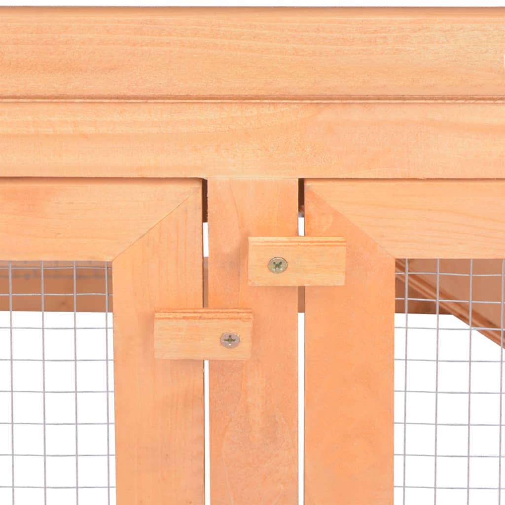 Grand clapier 2 étages bois avec enclos pour lapins et rongeurs Brun – ComfortXL Outdoor Living - Image 6