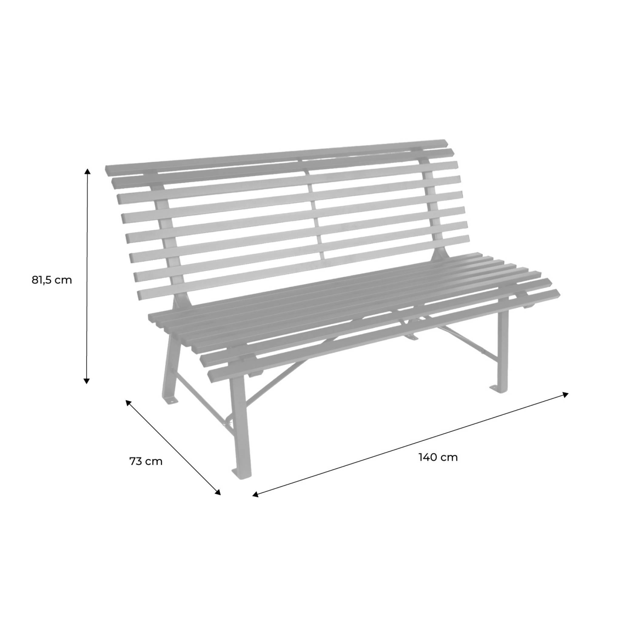 sweeek - Banc de jardin acier 2 places anthracite 140cm - Nima | sweeek - Image 4