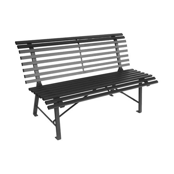 sweeek - Banc de jardin acier 2 places anthracite 140cm - Nima | sweeek - Image 2