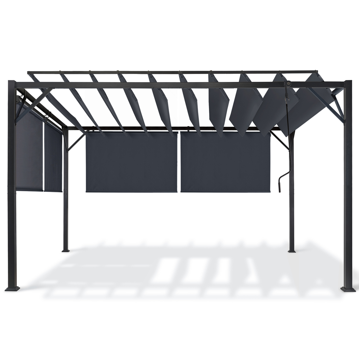 Pergola édition luxe lames orientables 3x4 M et 4 stores gris anthracite - Image 3