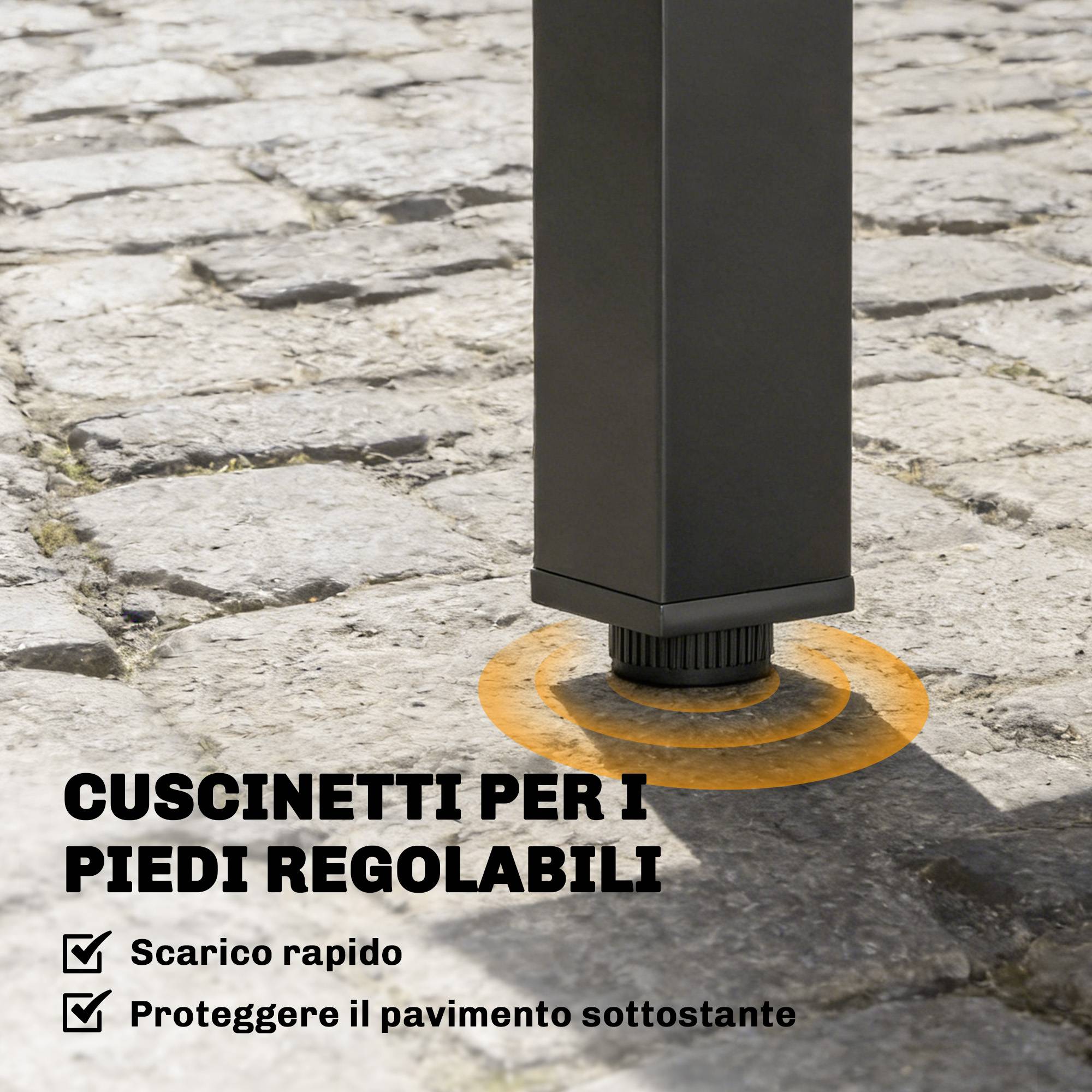 Table de jardin extensible aluminium acier 6 places lattes 160cm noir - ComfortXL Outdoor Living - Image 9