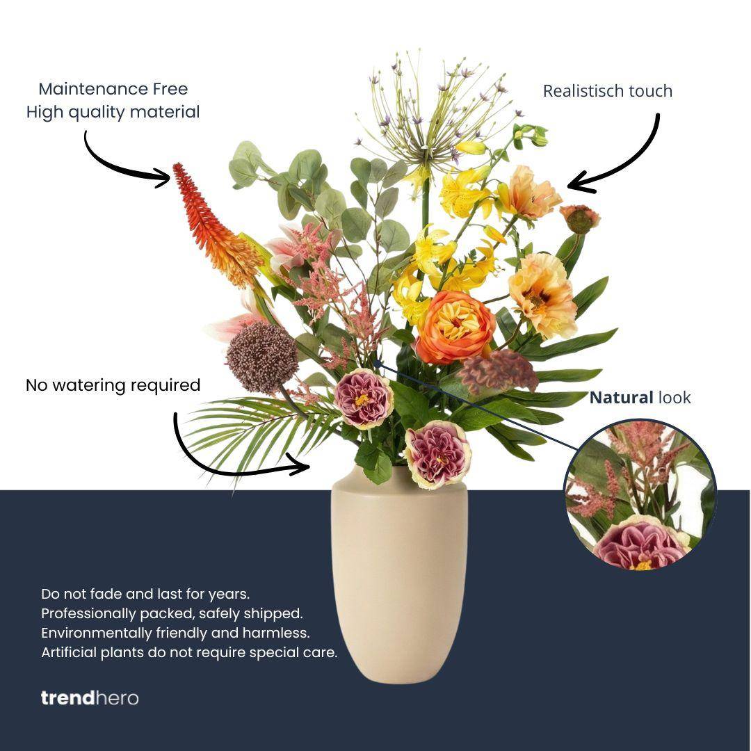 PANGIVO - Bouquet de fleurs artificielles plastique multicolore 30 x 30 x 105 cm - PANGIVO - Image 5