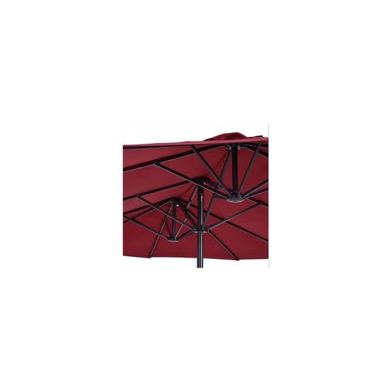 Parasol de terrasse double Rouge Bordeaux 4.50 x 2.65 x H 2.40 Toile polyester TWIN KZ GARDEN - Image 6