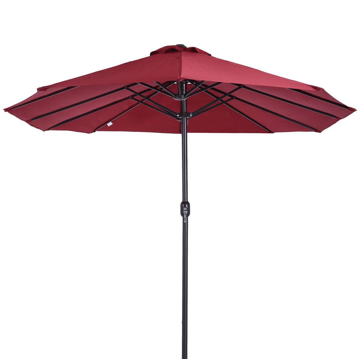 Parasol de terrasse double Rouge Bordeaux 4.50 x 2.65 x H 2.40 Toile polyester TWIN KZ GARDEN - Image 3