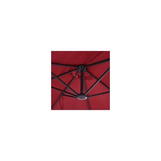 Parasol de terrasse double Rouge Bordeaux 4.50 x 2.65 x H 2.40 Toile polyester TWIN KZ GARDEN - Image 5