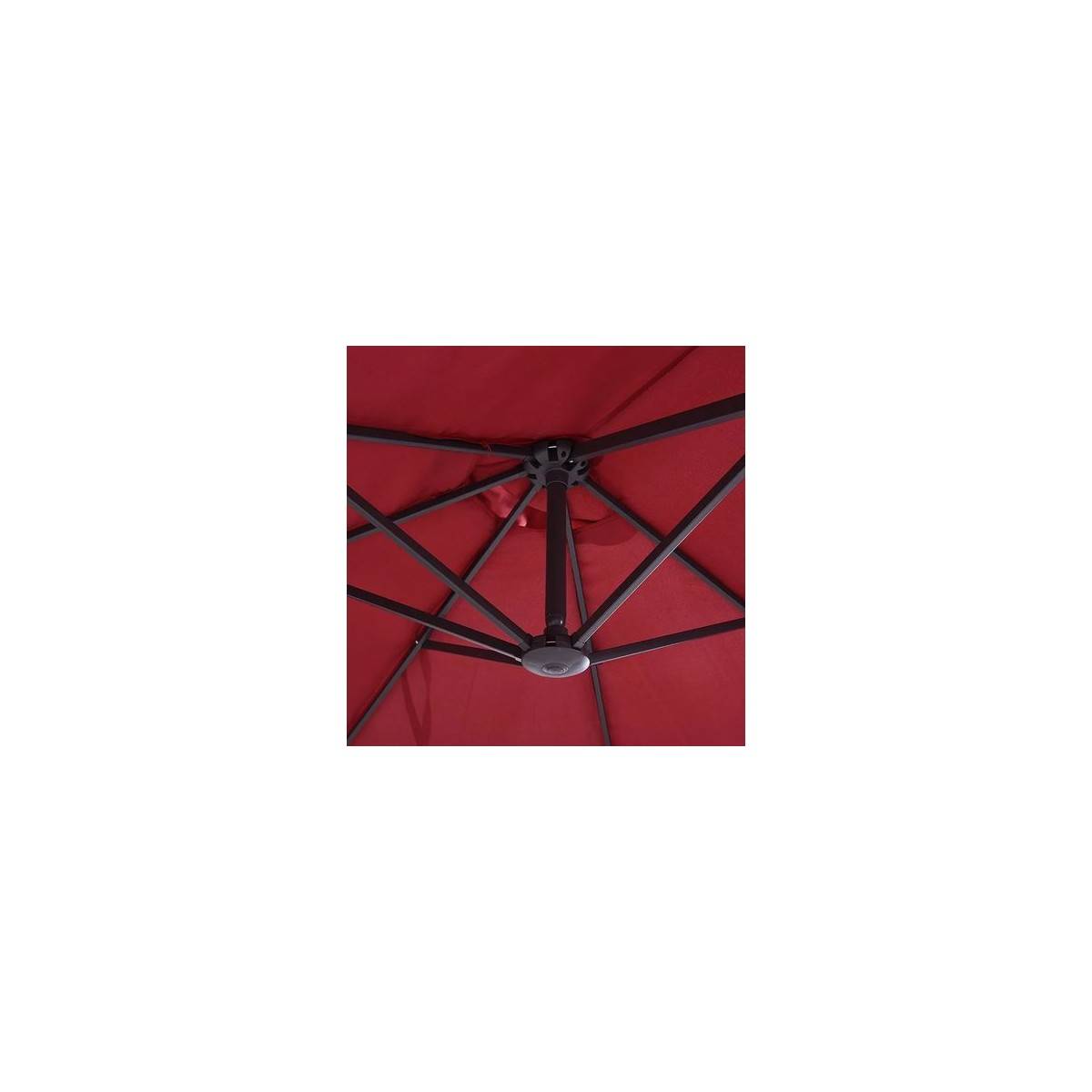Parasol de terrasse double Rouge Bordeaux 4.50 x 2.65 x H 2.40 Toile polyester TWIN KZ GARDEN - Image 5