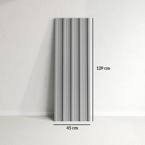 Lot 12 panneaux toit acier galvanisé 7m² abri outils remise 129x45cm gris clair - Image 5