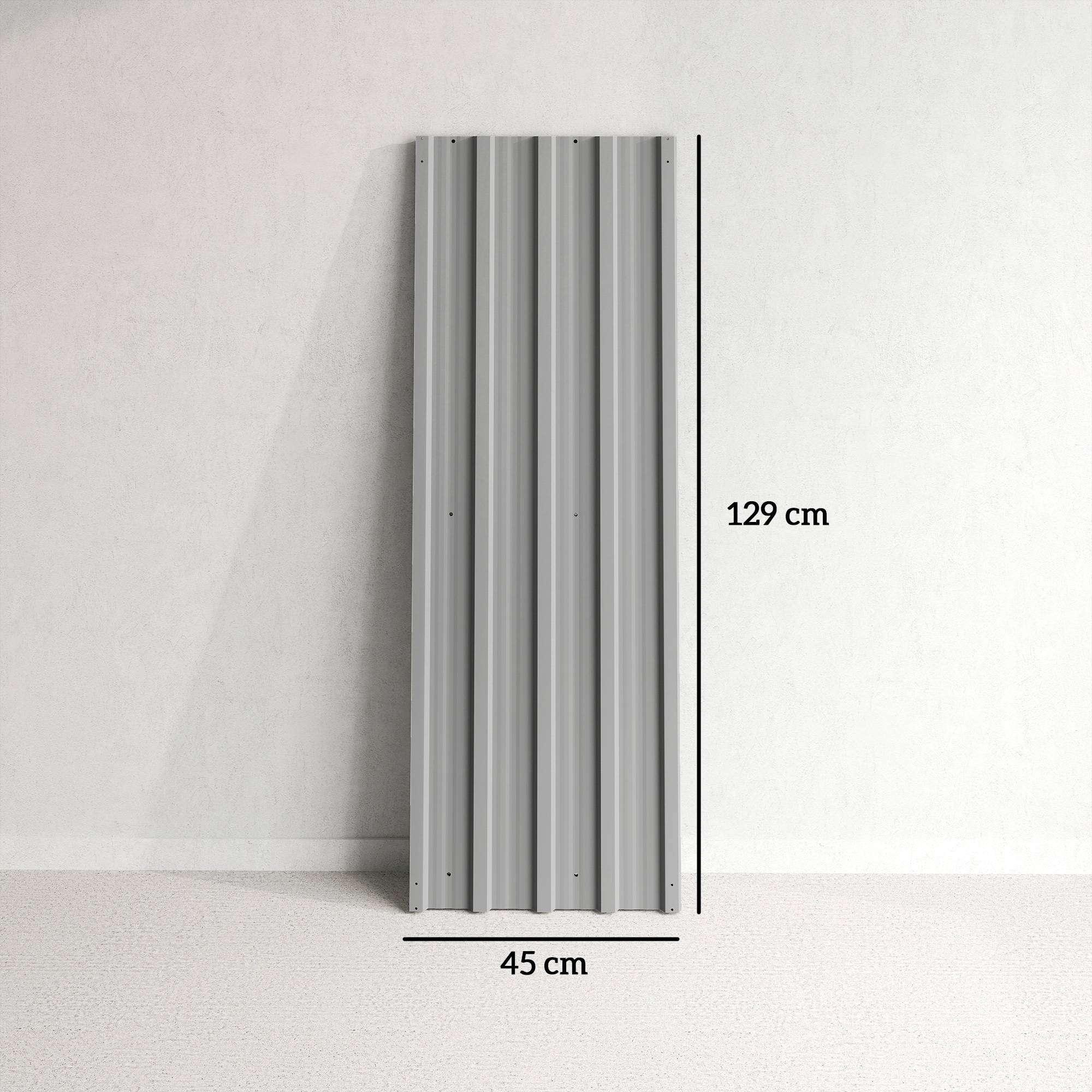 Lot 12 panneaux toit acier galvanisé 7m² abri outils remise 129x45cm gris clair - Image 5