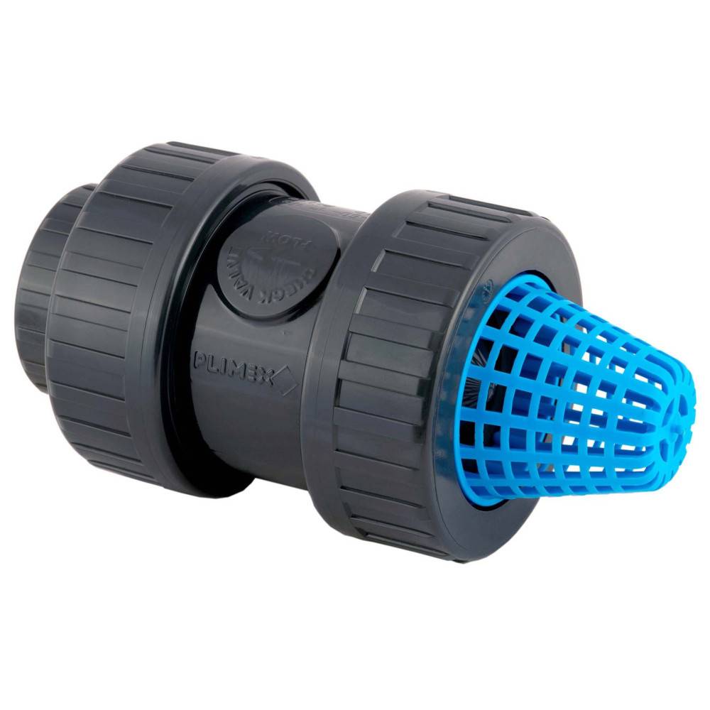 ø 50 -1 pouce 1/2, crépine avec clapet anti-retour en PVC. - Image 1