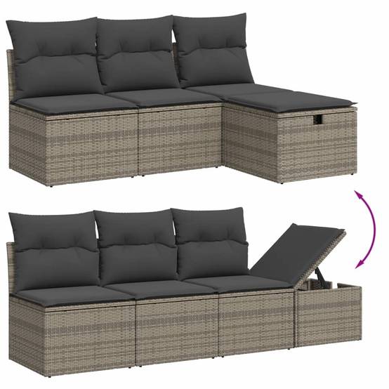 Vidaxl - Salon de jardin 8 pcs avec coussins gris résine tressée vidaXL 3274670 - Image 8
