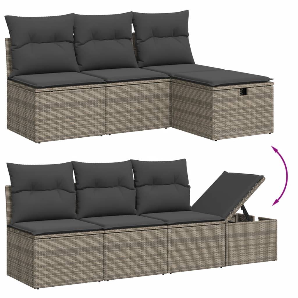 Vidaxl - Salon de jardin 8 pcs avec coussins gris résine tressée vidaXL 3274670 - Image 8