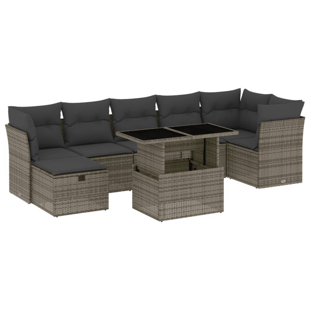 Vidaxl - Salon de jardin 8 pcs avec coussins gris résine tressée vidaXL 3274670 - Image 2